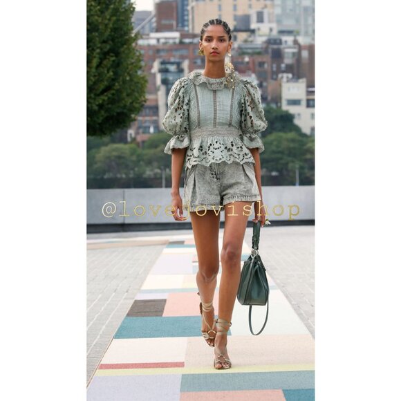 Ulla Johnson Runway Spring 2021! Acid Washed Tie Wrap Shorts - Collection Worthy - Picture 2 of 9